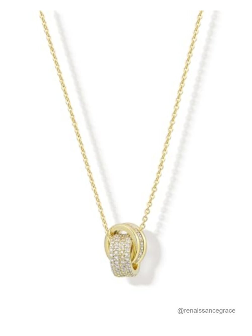 14K Gold Plated CZ Minimalist Dainty Pendant Necklace